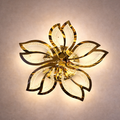 Luxury Modern LED Ceiling Light - Bloom Luxe with gold floral petal design and soft ambient lighting, ideal for elegant contemporary interiors.