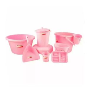 Action Multi Utility Bath Set 9 PCS Plastic Bucket (Multicolor)