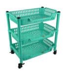 Action plastic pipe 3 Racks Fruits Vegetable Storage Trolley