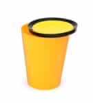 Plastic Round Waste Container With Flap Garbage Bins (20 ltr, M Orange)