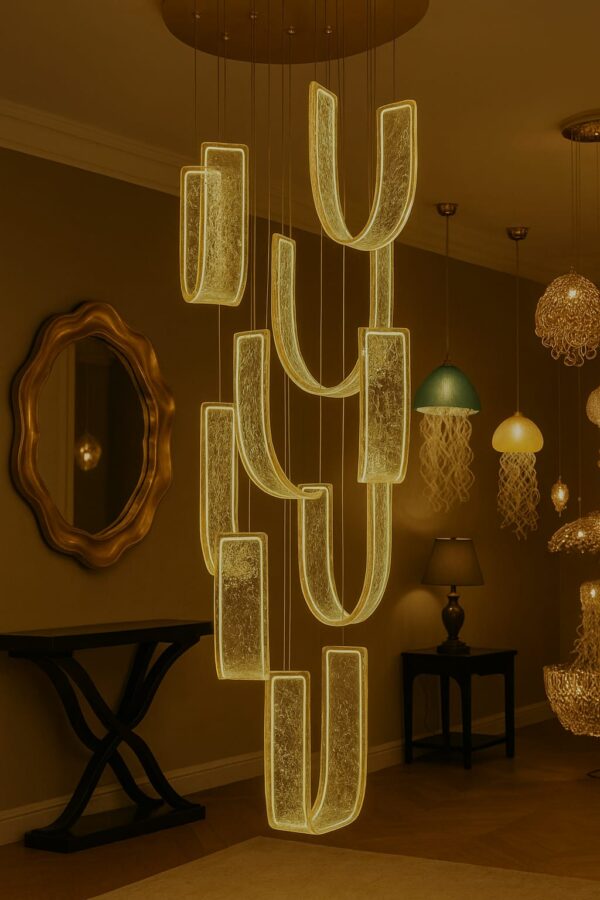 Curved LED Crystal Chandelier