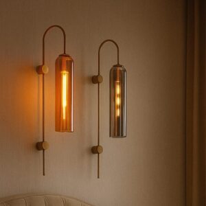 Dual Cylinder Glass Wall Sconce