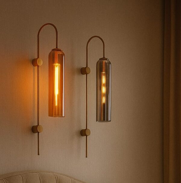 Dual Cylinder Glass Wall Sconce