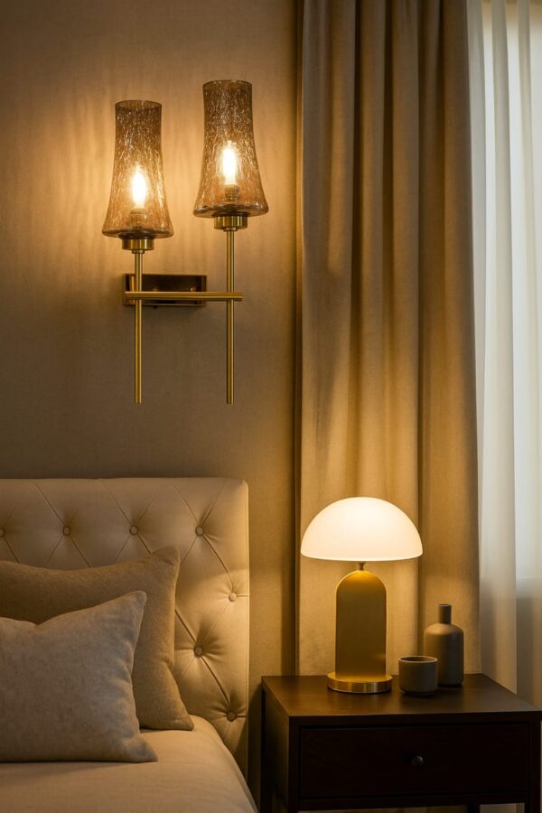 Twin Glow Textured Glass Wall Sconce