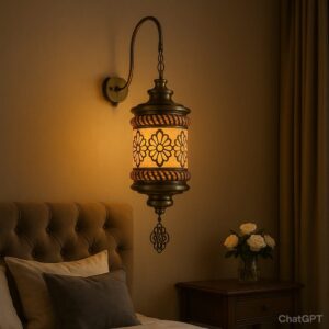 Floral Glow Vintage Lantern Wall Sconce