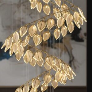 LED Spiral Leaf Chandelier