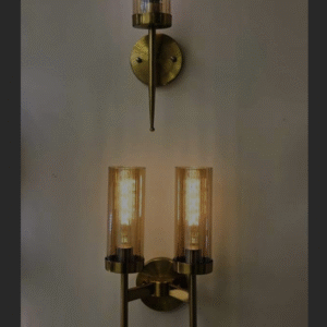 Vintage Brass Glass Wall Light