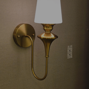 Classic Golden Wall Lamp with White Shade