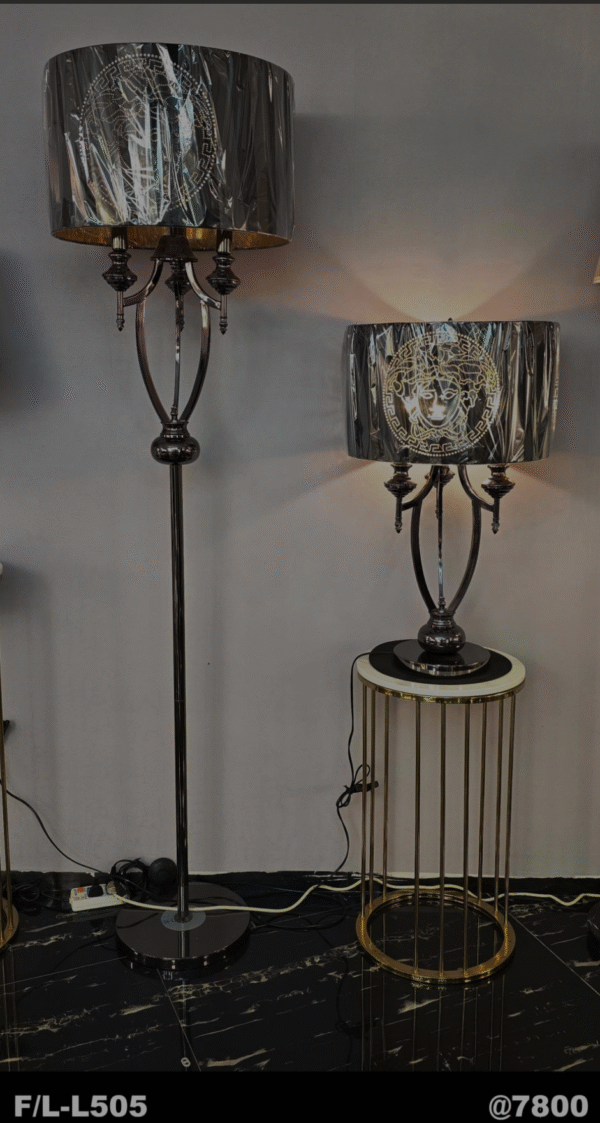 Black Chrome Designer Floor & Table Lamp