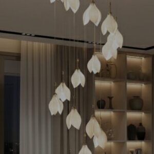 Cascading Leaf Pendant Chandelier