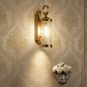 Luxury Gold Wall Sconce with Textured Glass Lighting