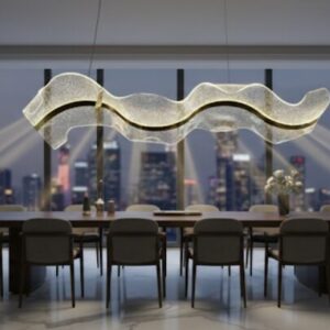Modern Sculptural LED Linear Chandelier | Designer LED Lighting