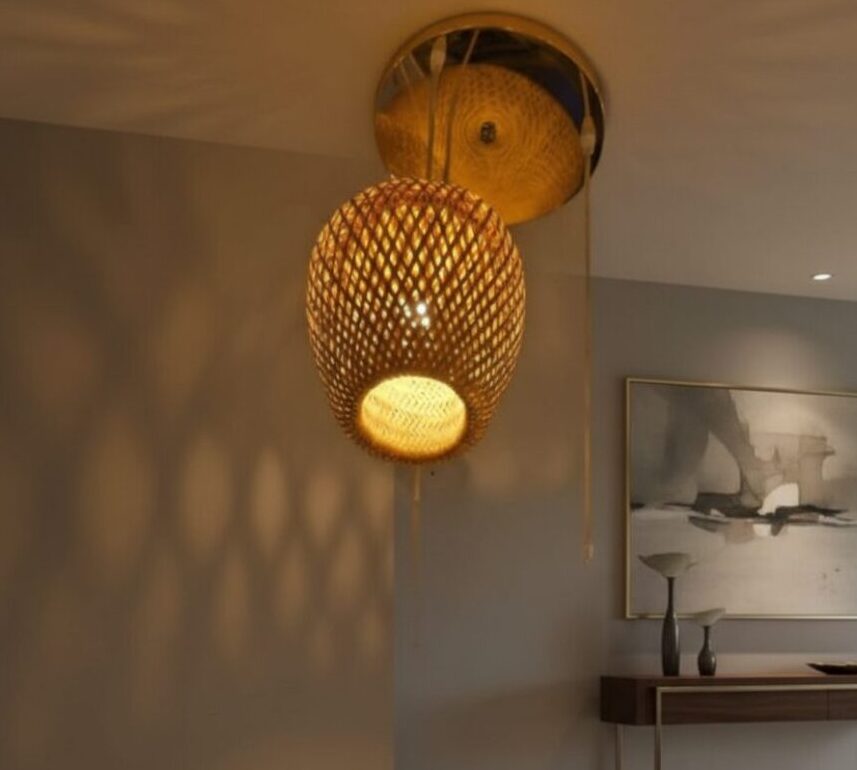 Organic Bamboo Pendant Light | Luxury Eco-Friendly Villa Lighting