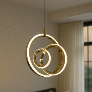 Modern Gold Ring LED Pendant