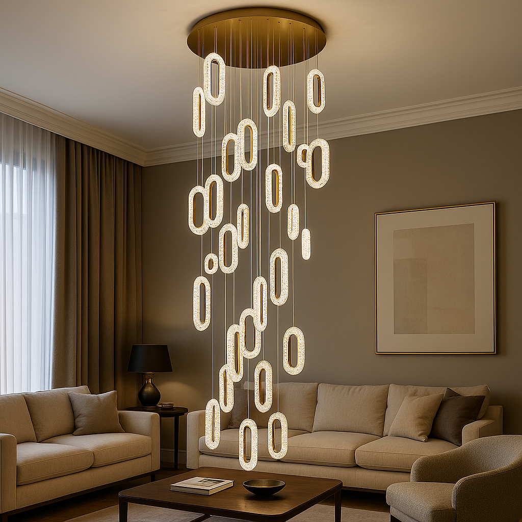Luxury LED Cascade Chandelier India