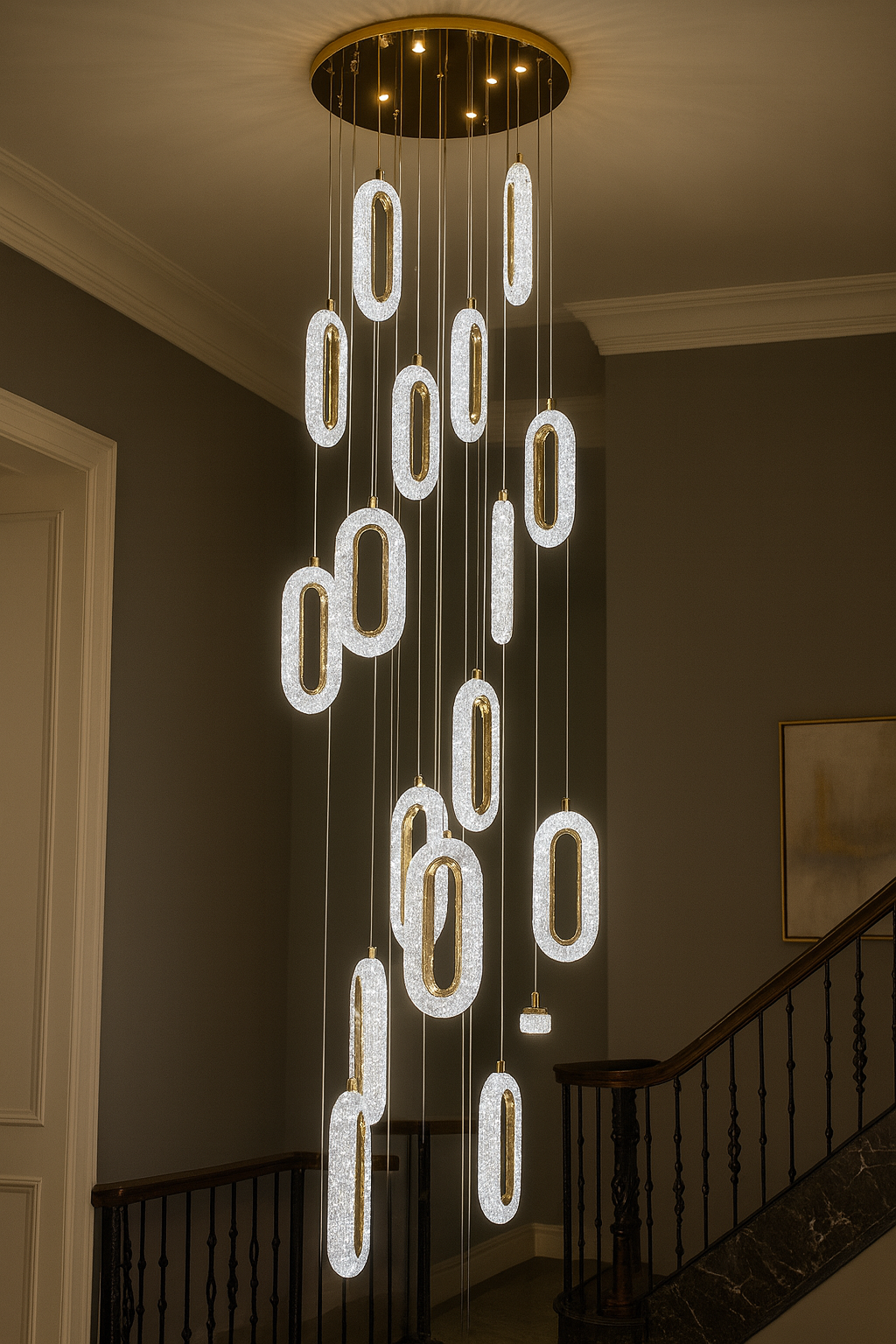 Luxury LED Cascade Chandelier India - Image 2
