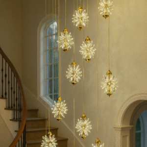 Gold Crystal Cluster Chandelier |