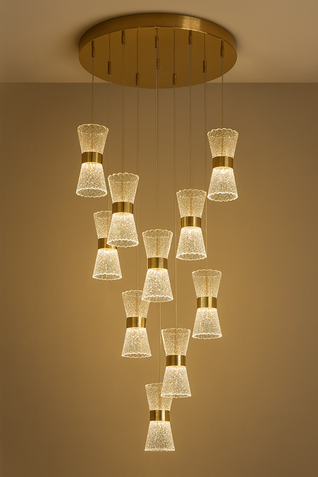 Luxury Crystal LED Cluster Chandelier India