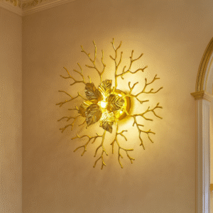 Luxury Golden Floral Wall Light